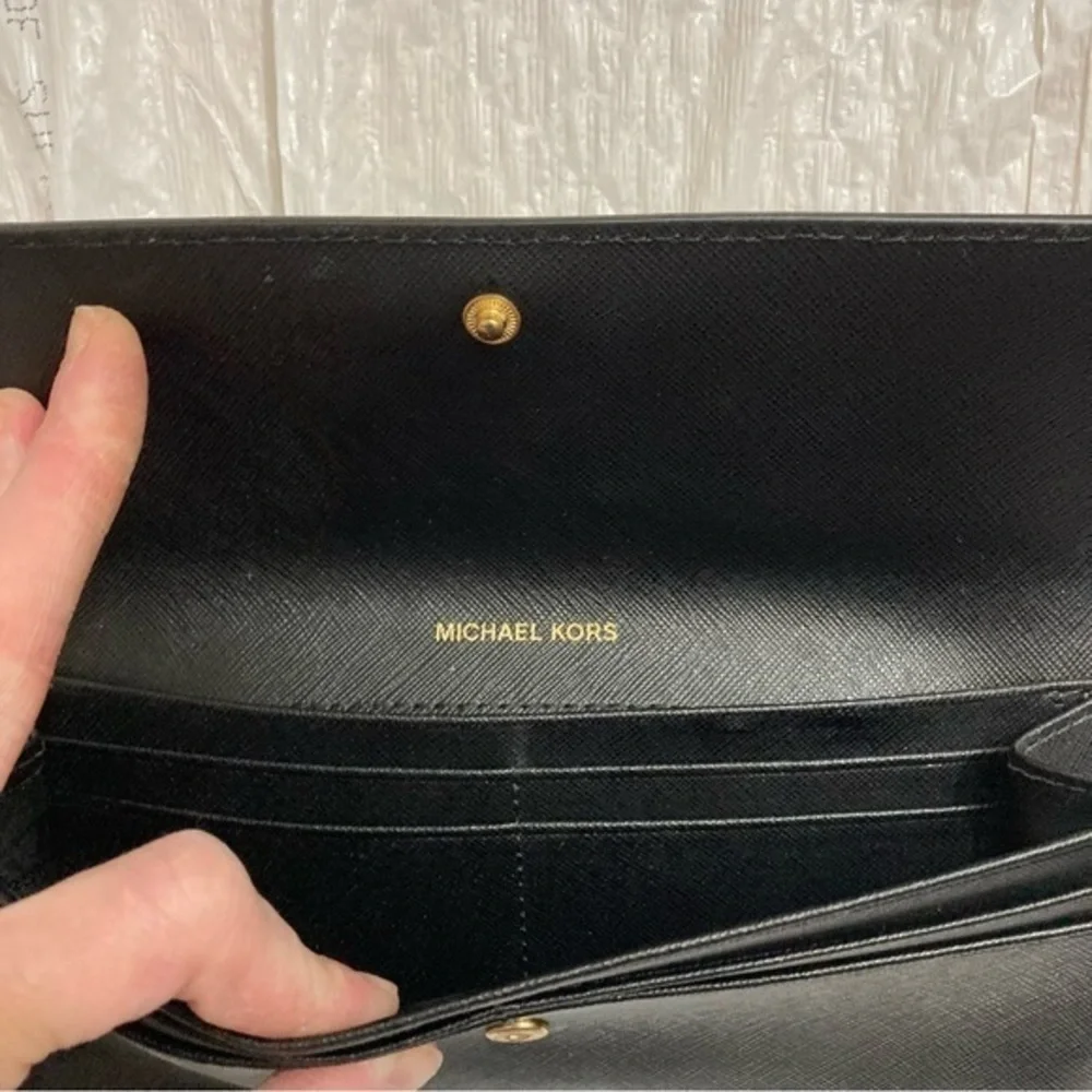 Michael Kors slim black saffiano leather wallet
